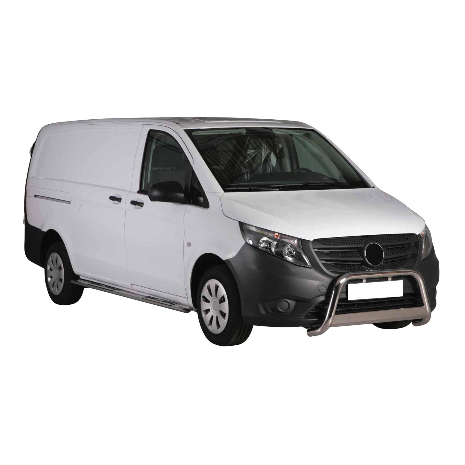 Bull Barra Frontal para Mercedes Vito 2015-2019 Plata Brillante Acero 1Pza